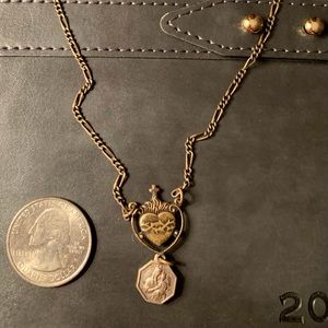 Antique Saint medal necklace